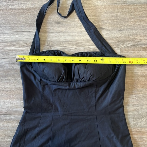 White House Black Market Black and White Strapless Halter Dress Size 6. - Picture 6 of 11